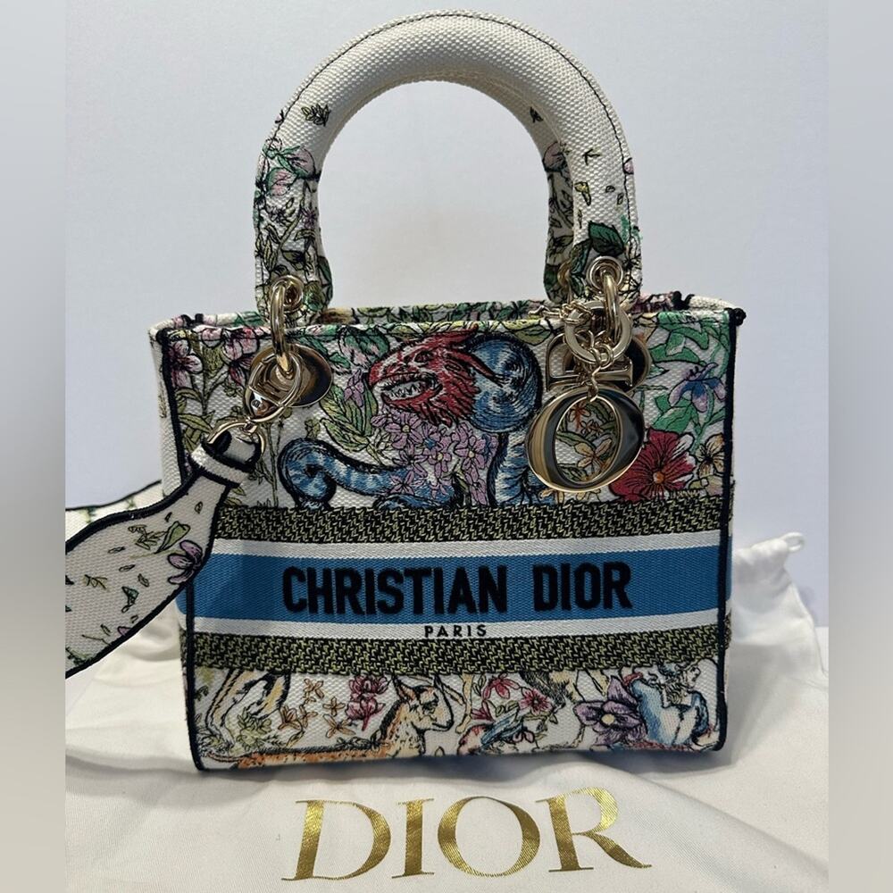 Christian Dior NWT Lady Dior Bag 2022 MED Latte D-Constellation Embroidery - Picture 10 of 16